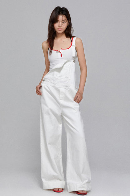 Tricolor Lace Slim Strap Top