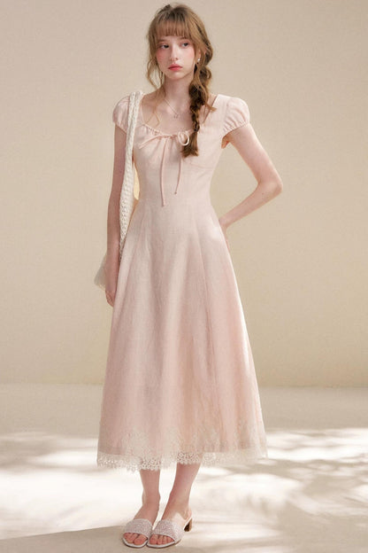 Custom-Dyed Lace A-Line Dress
