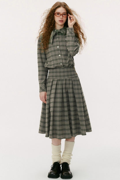 Vintage Diagonal Placket Strap French Shirt