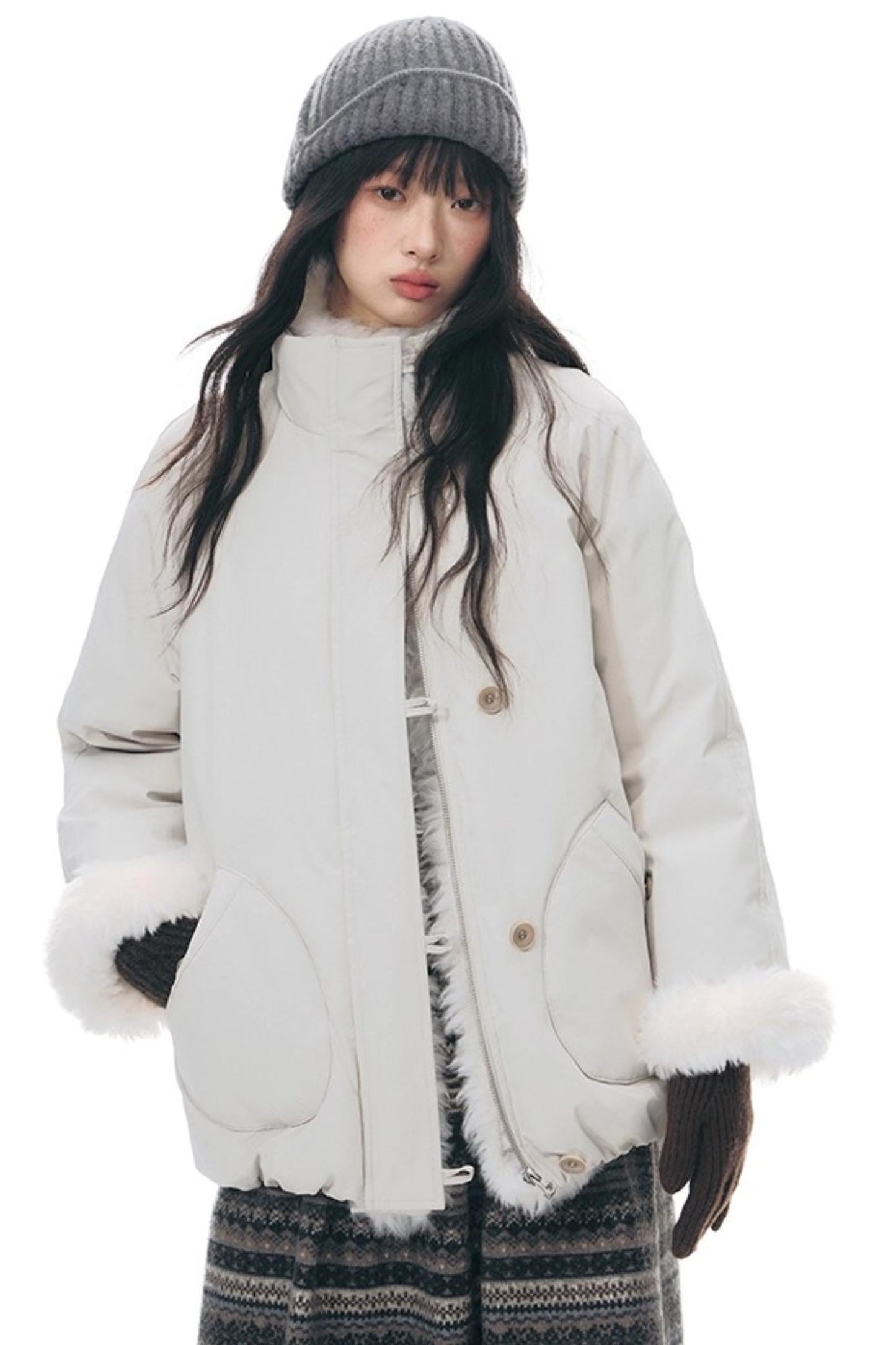 Detachable Fur Collar Cotton Jacket
