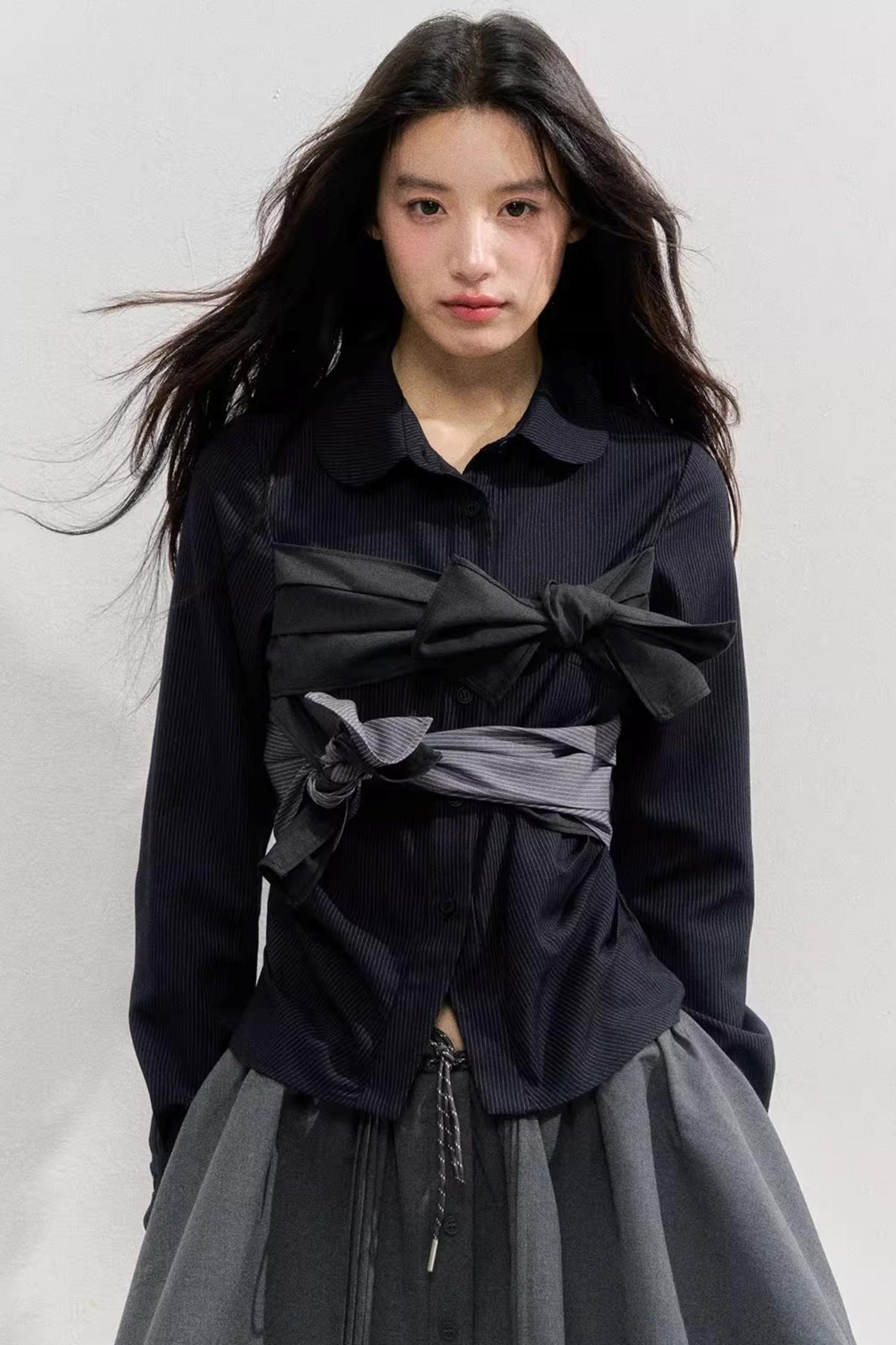 Butterfly Strap Long-Sleeved Shirt