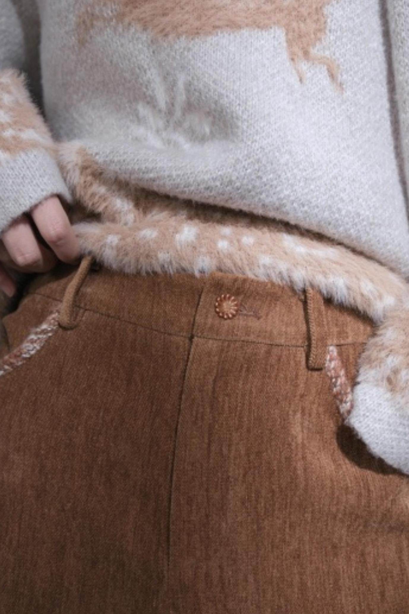 Red Sand Corduroy Wool Shorts