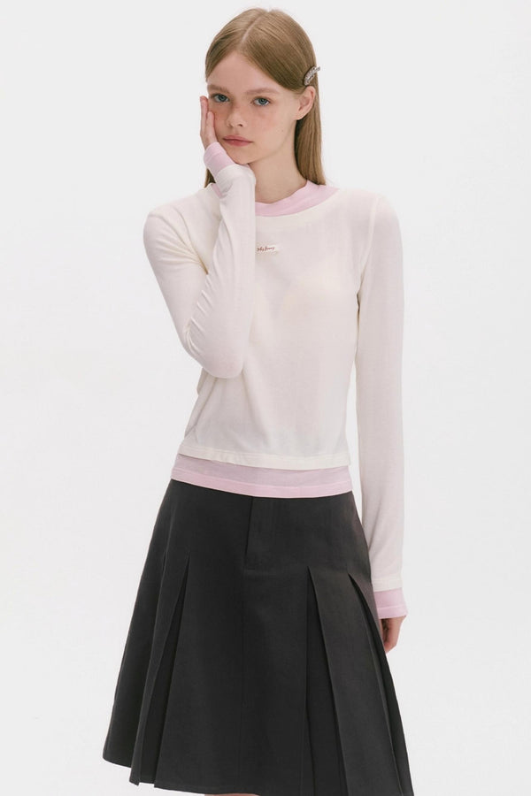 Fake Two Piece Base Layer Silk Top