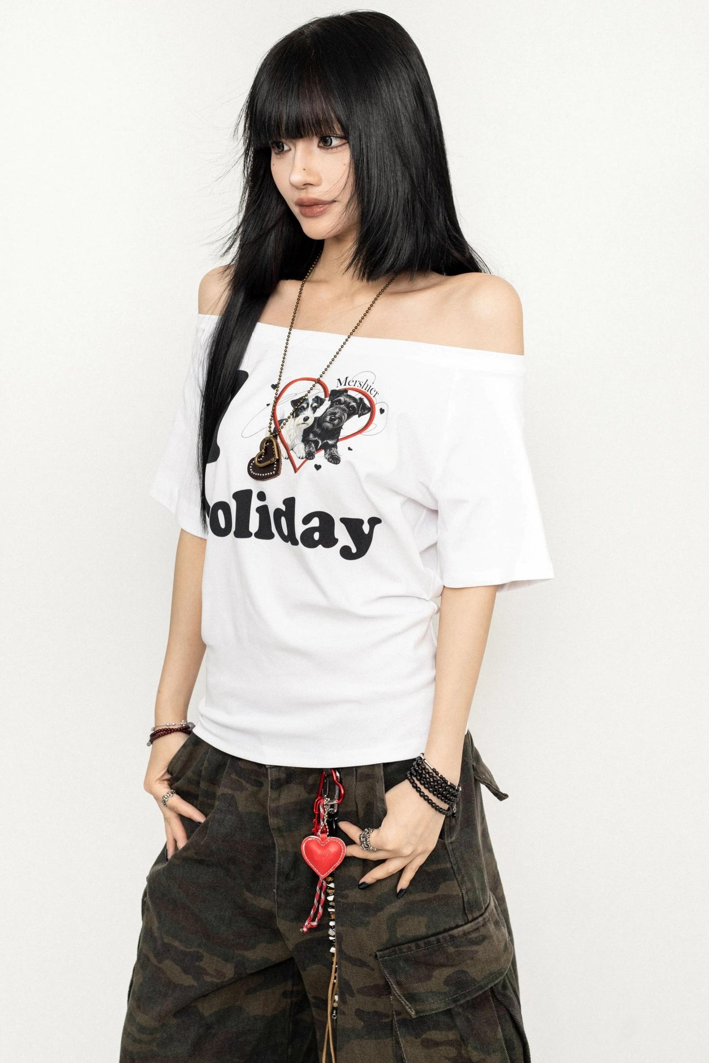 White One-Shoulder Tee