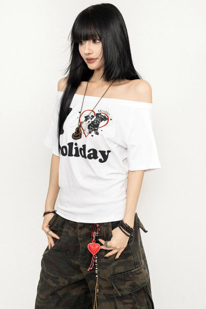 White One-Shoulder Tee