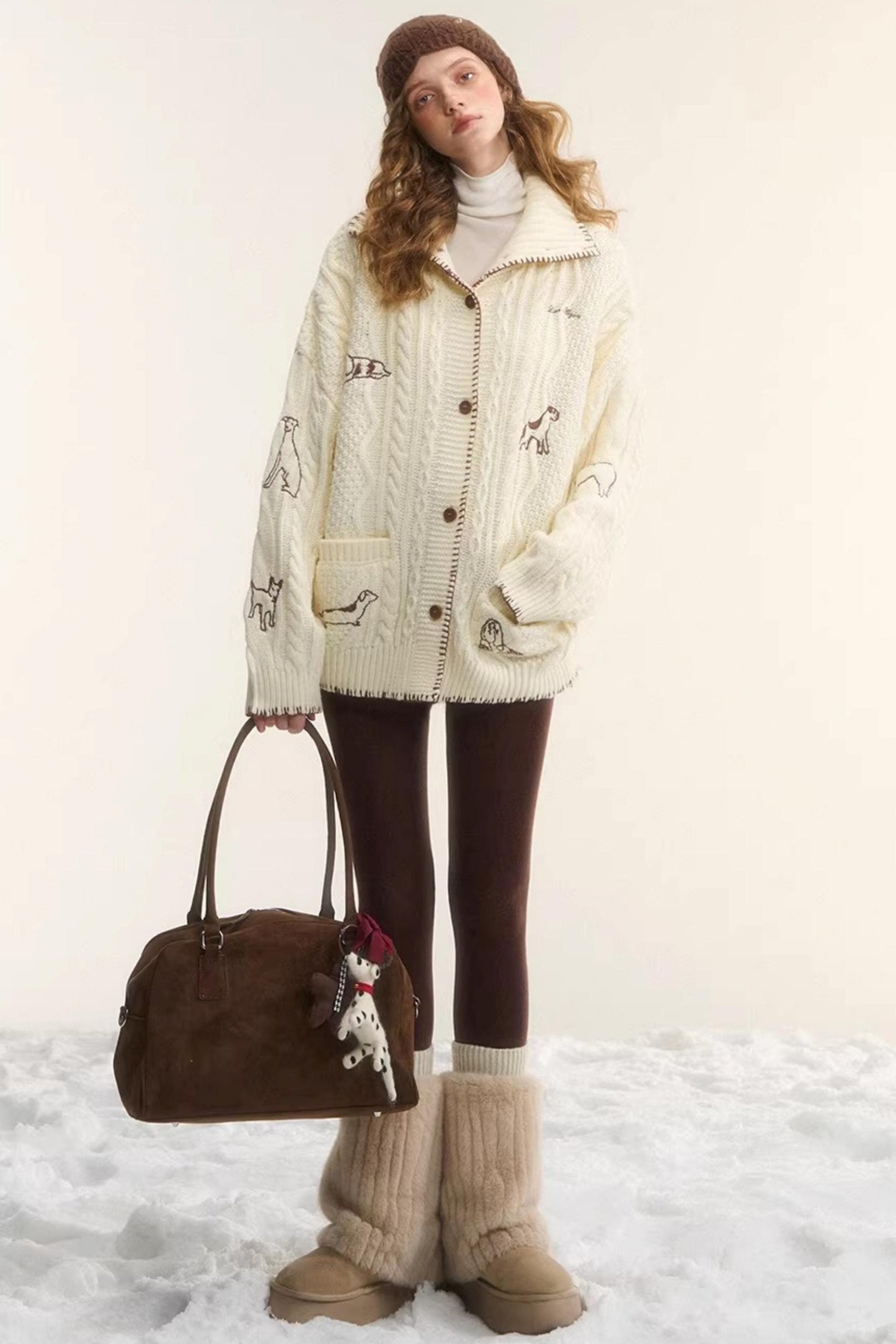 First Snow Embroidered Knit Jacket