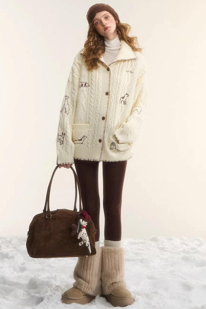 First Snow Embroidered Knit Jacket