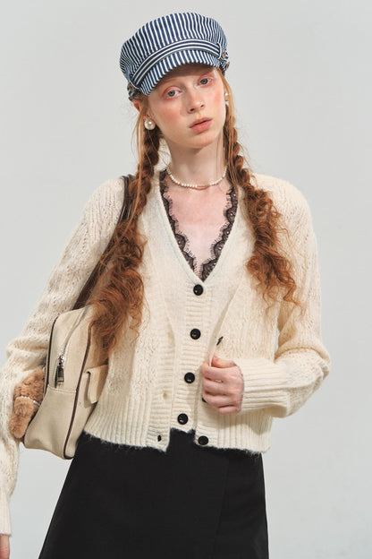 Pure Desire Lace V-Neck Fake Two Piece Top