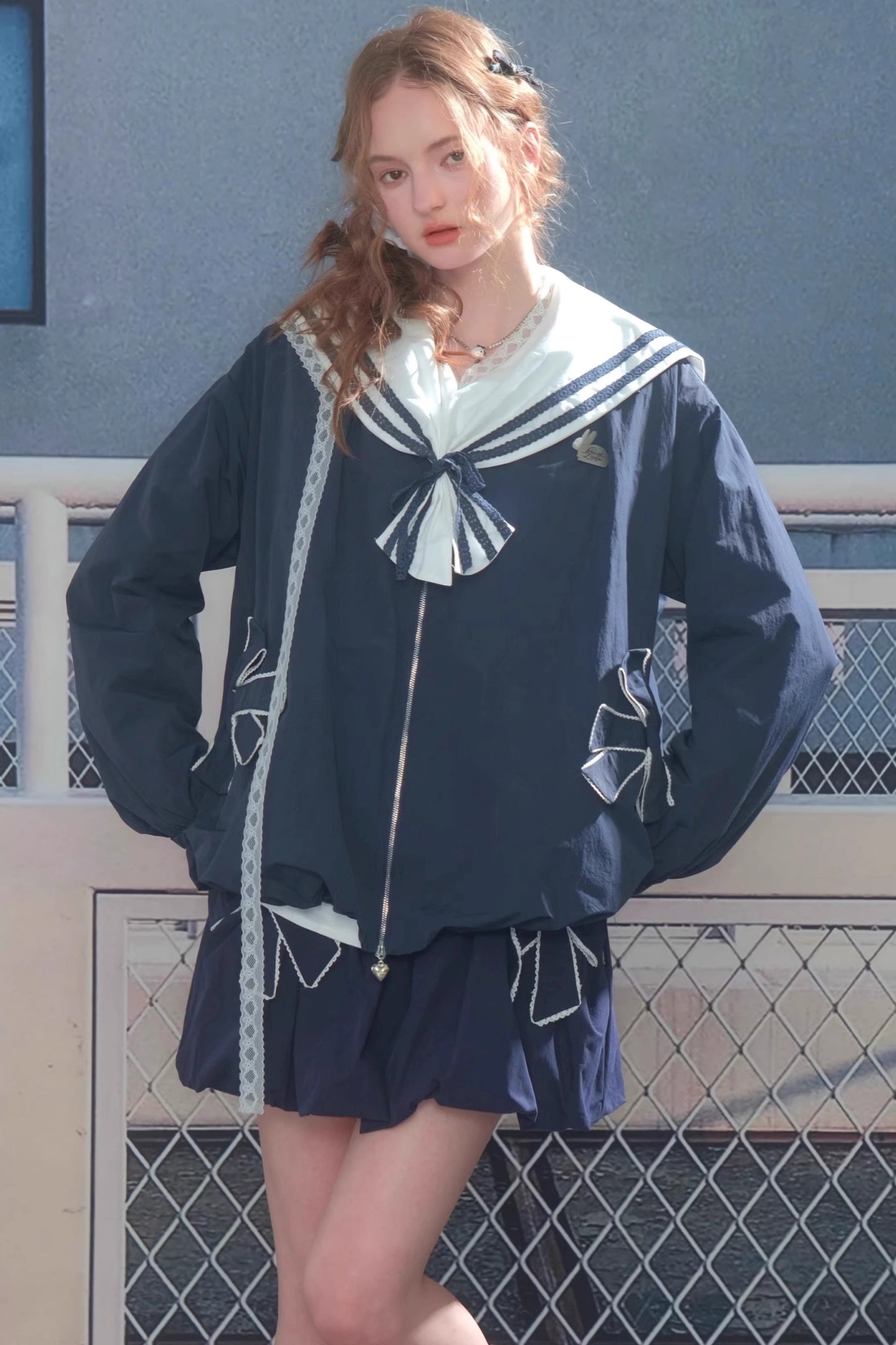 Autumn Winter Dark Blue Jacket