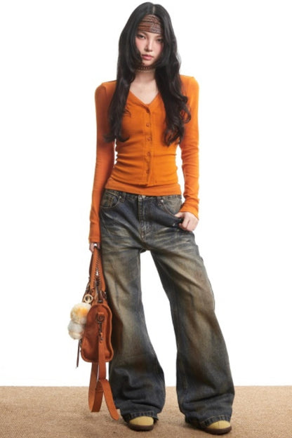 Pure Desire Orange Cardigan Top