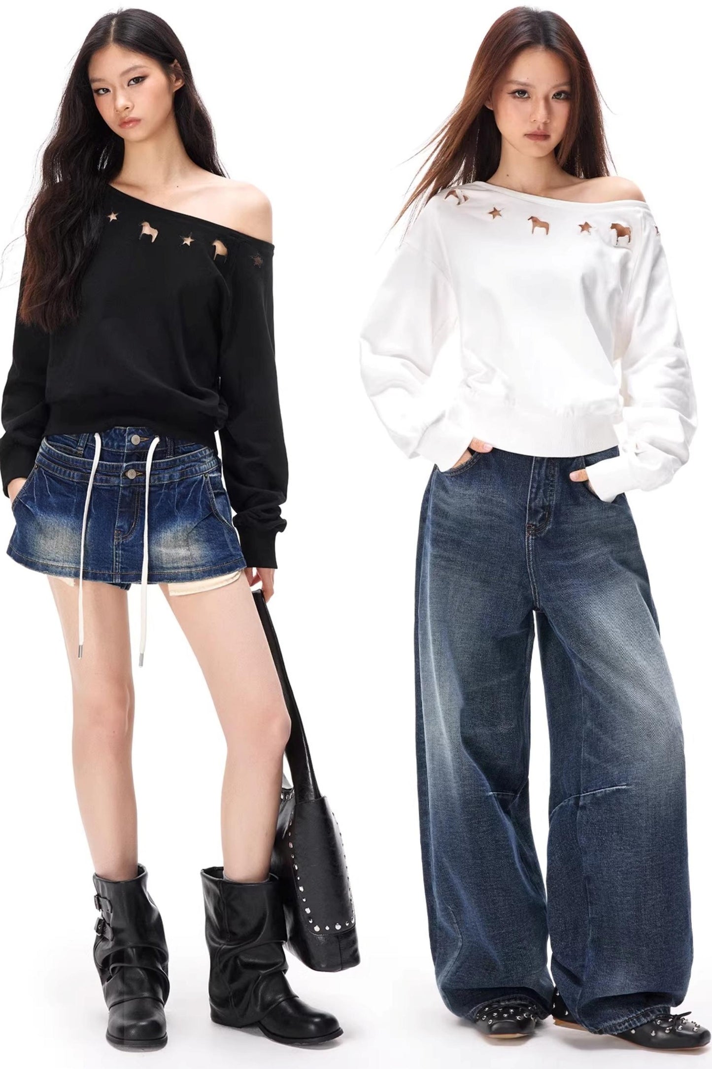 Asymmetrical Hollow Knit Sweater