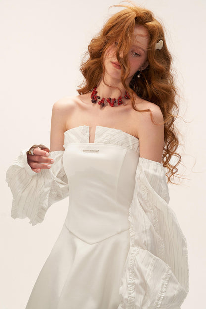 Plaid Lantern Sleeve Dress