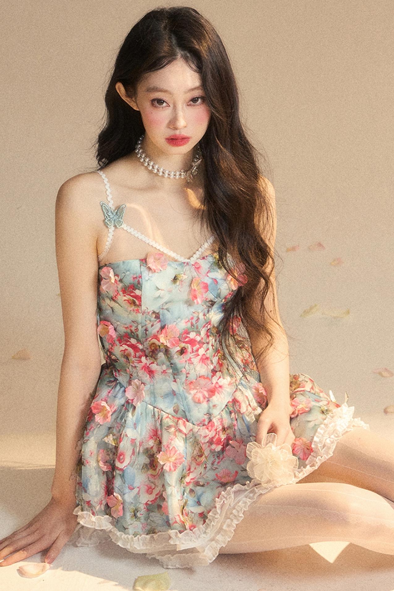Vintage Floral Garter Dress