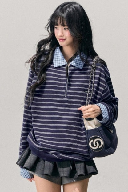 American Striped Polo Top