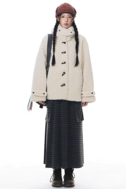 Cozy Hooded Lamb Wool Jacket