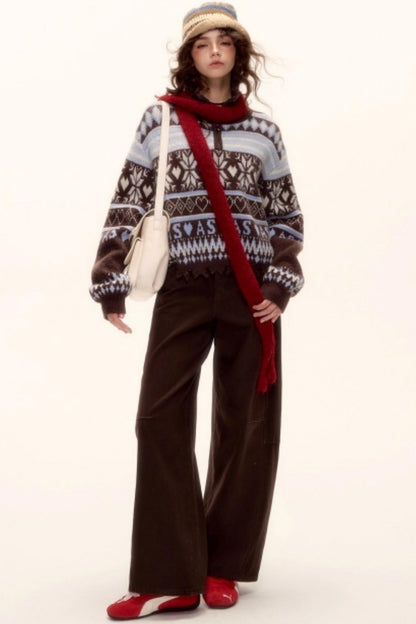 Vintage Fair Isle Tassel Sweater