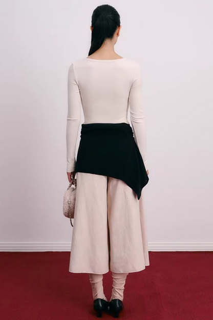 Vintage Pleated Skirt Pants