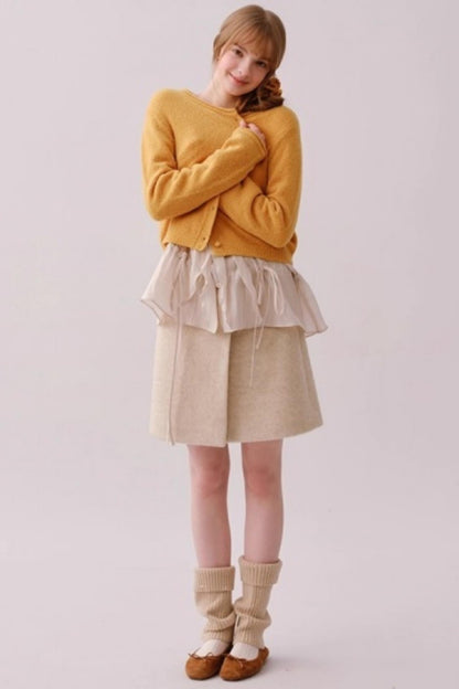 Lyocell Ruffled V-Neck Top