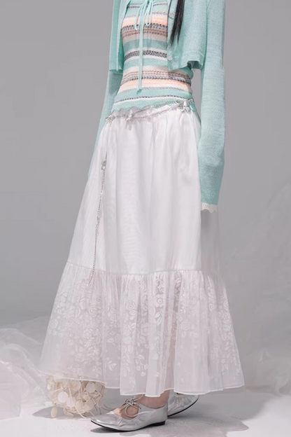 White Mist Gradient Skirt