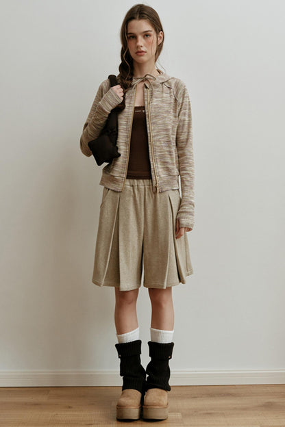 Yarn-Dyed Wool Bermuda Skirt