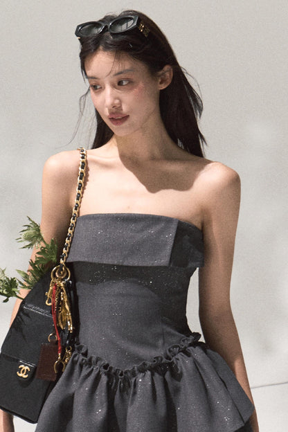 Girls Heart Wool Sequin A-Line Skirt Dress