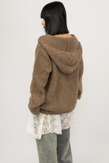 American Loose Hoodie Cardigan