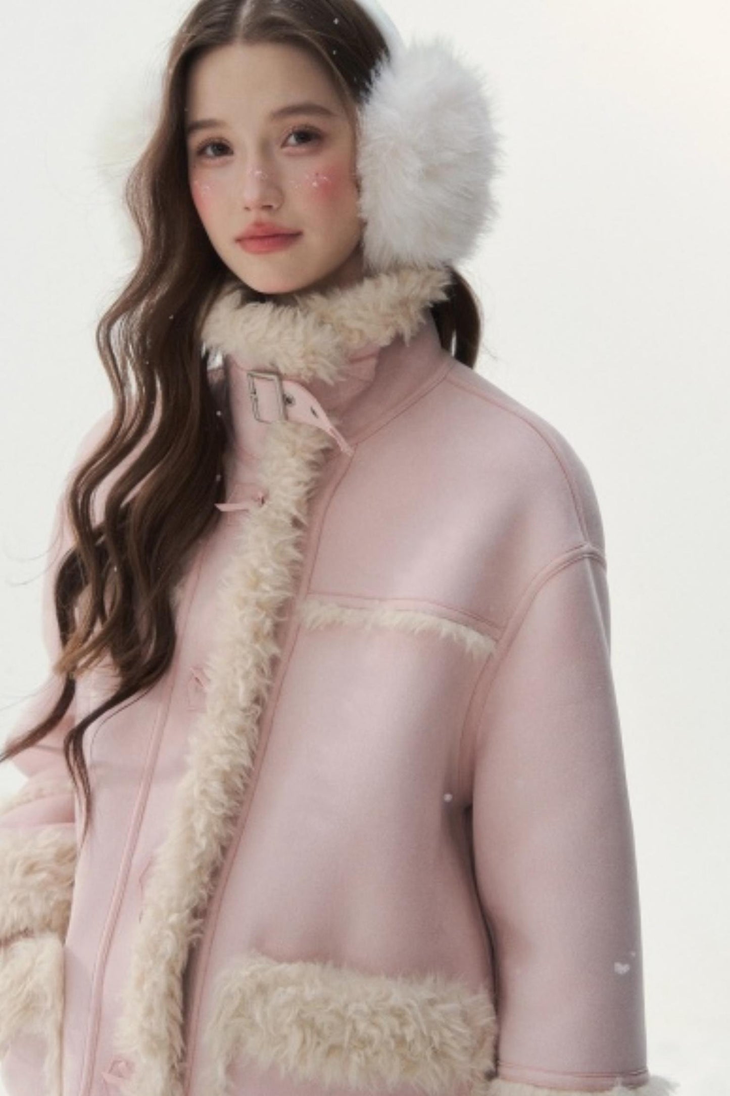 Pink and Blue Reversible Fur Coat