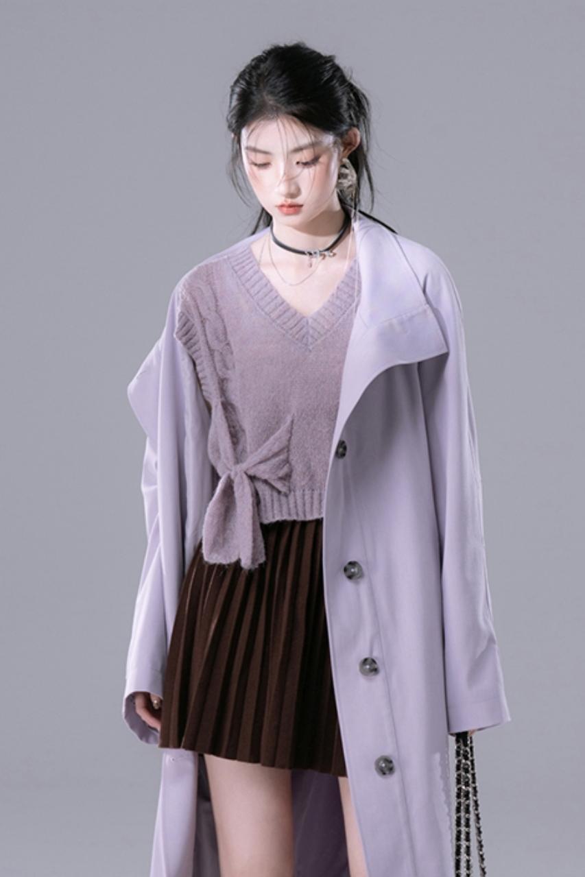 HAZE PURPLE LAYERED WOOL OUTER