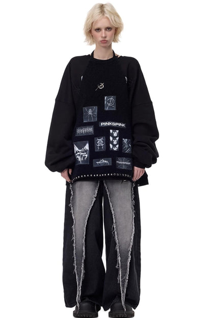 Electric Moon Knitted Apron Sweater