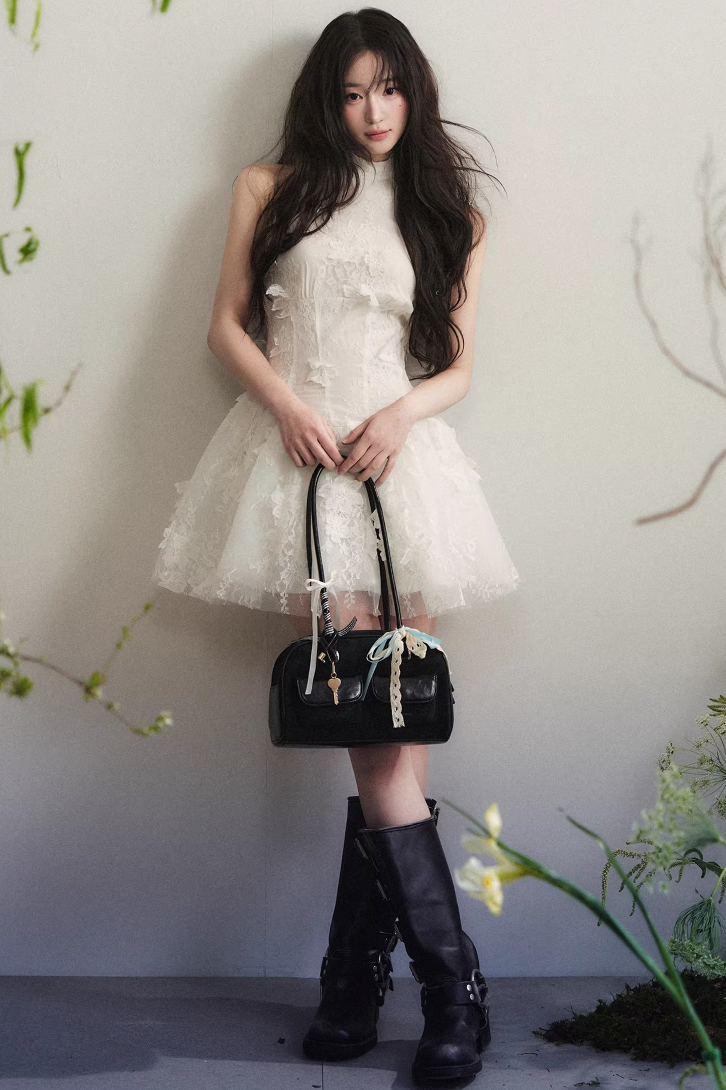 Lace Floral Off-Shoulder Dress