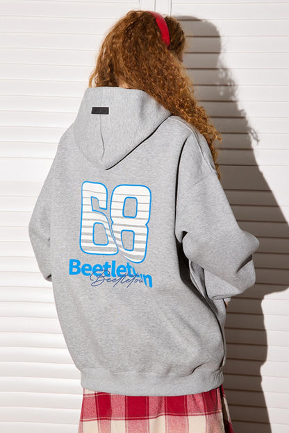 Retro Print Hooded Top