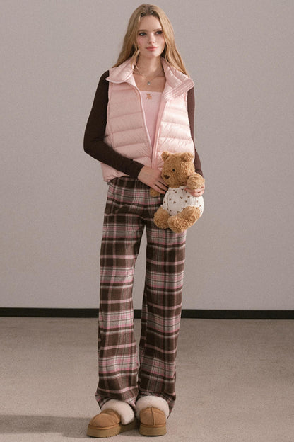 Retro Pink Plaid Pants