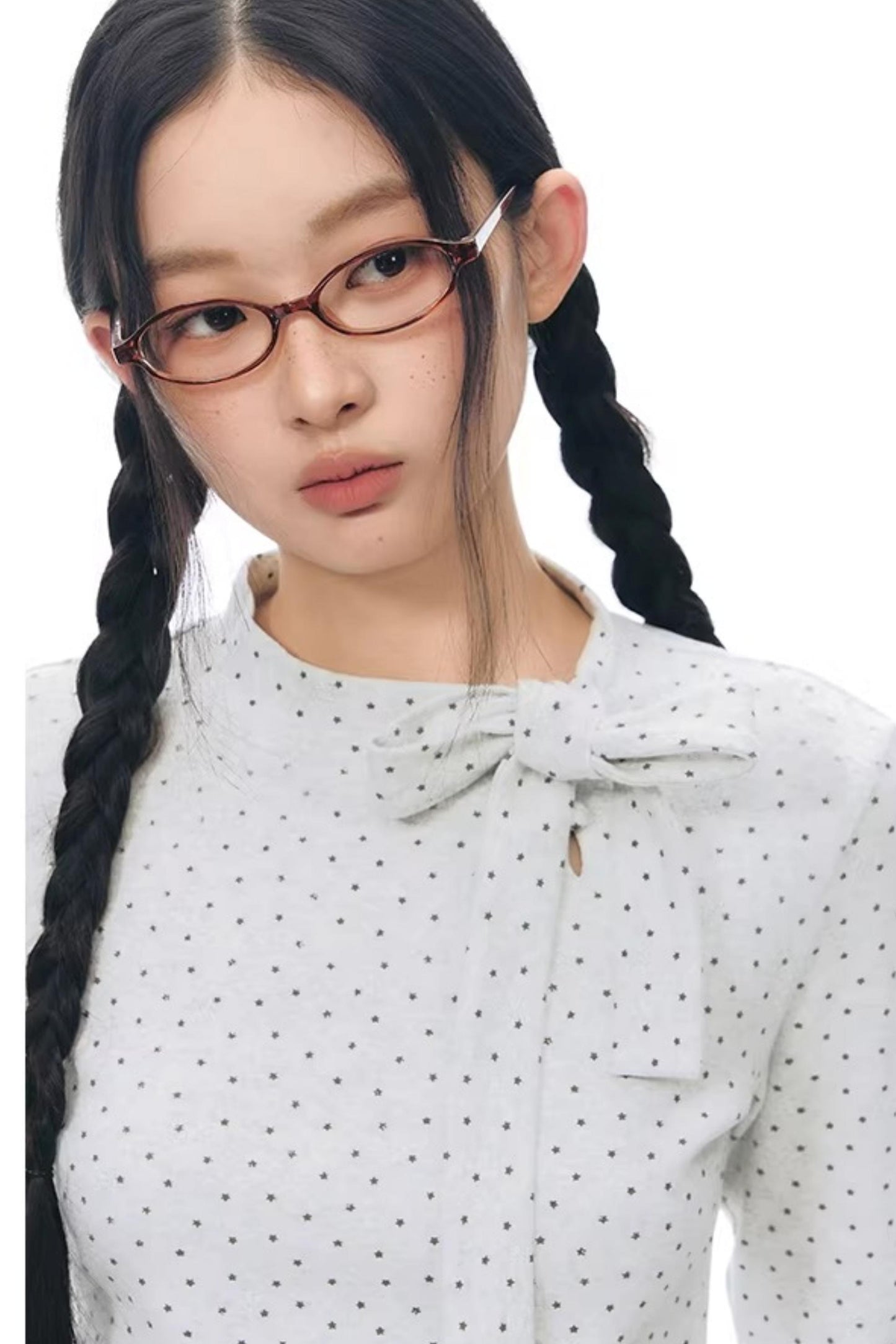 Tie-Neck Slim-Fit Blouse