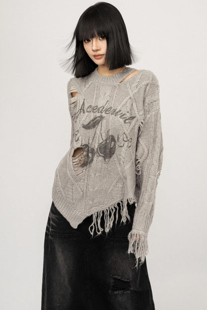 American Retro Irregular Knit Top