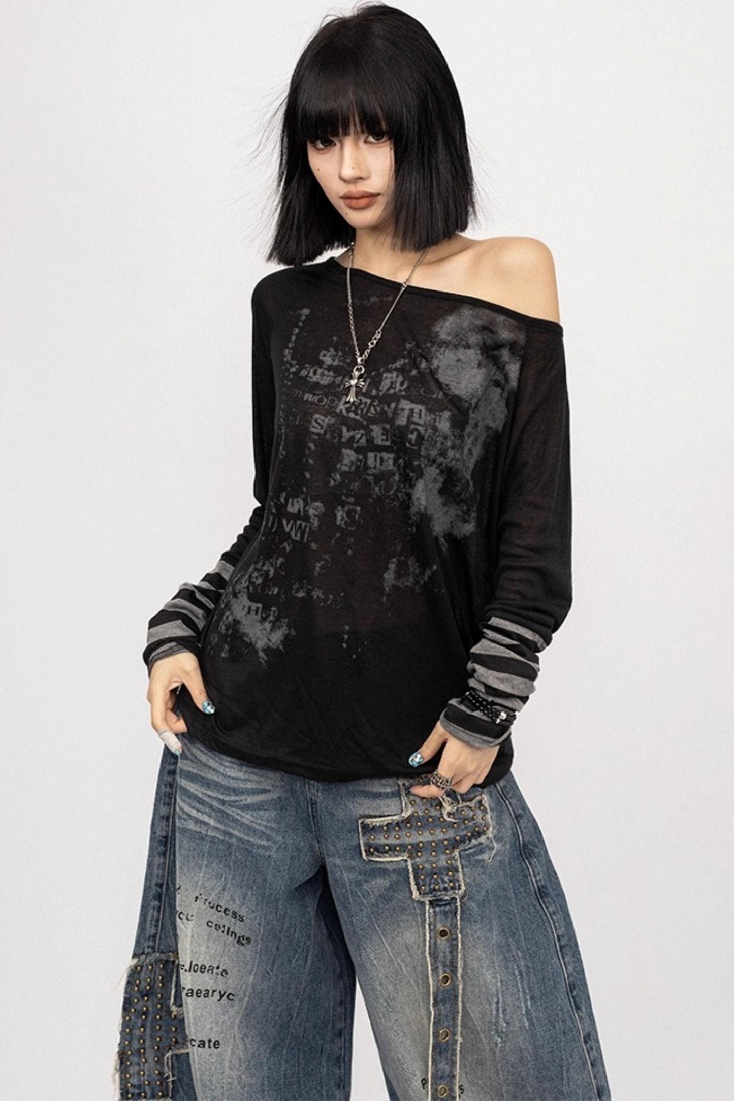 Sweet Spice Girl Off-the-Shoulder Black Top