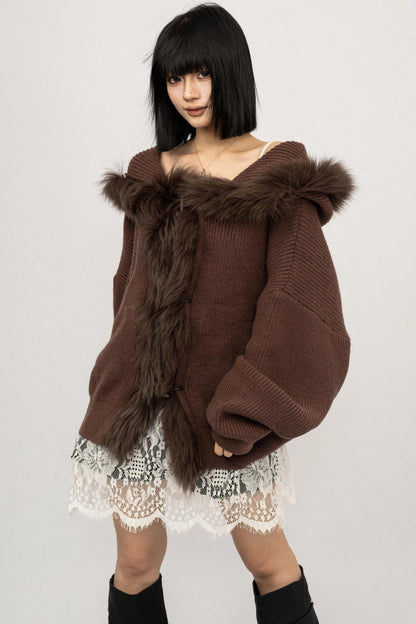 Fringe Knit Sweater Jacket