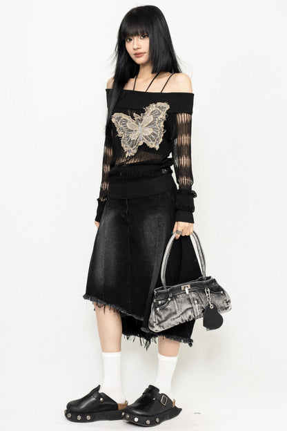 One-Shoulder Embroidered Blouse