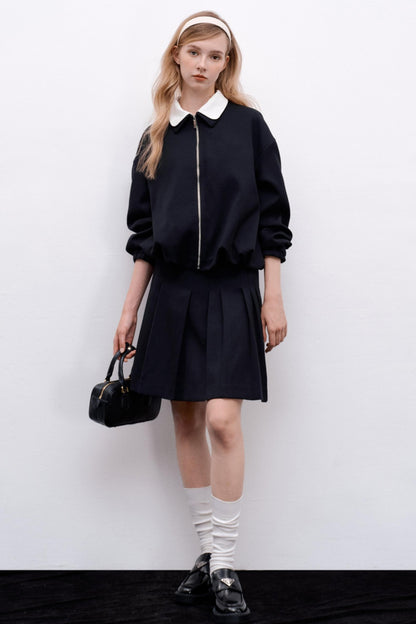 Irregular Pleated Short Skirt