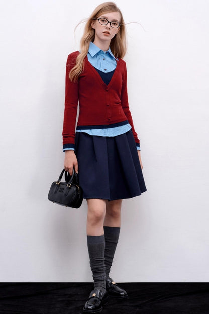 Wool Knit Pullover Layered Top