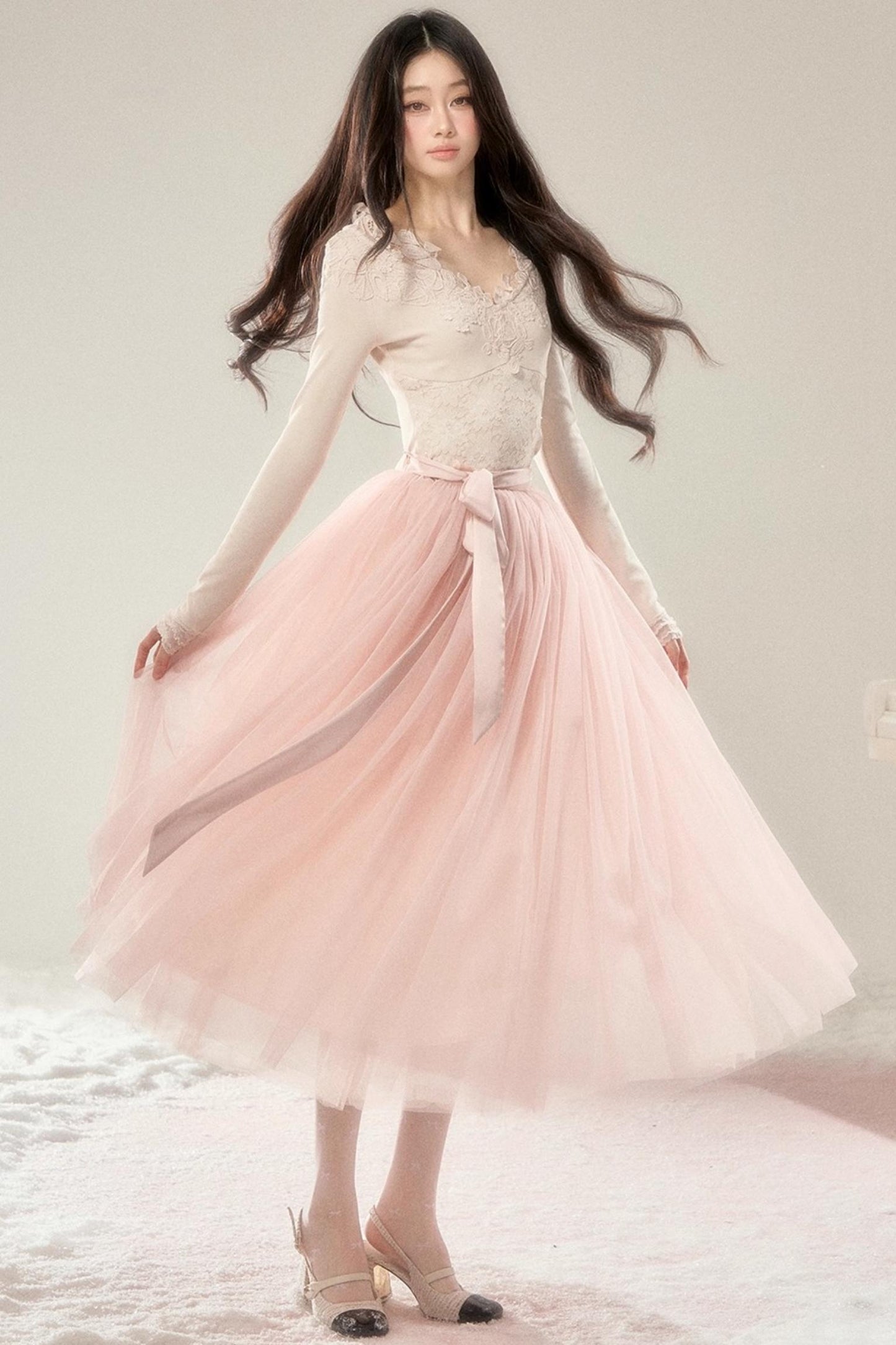 French Noble Lace Dress Set-Up