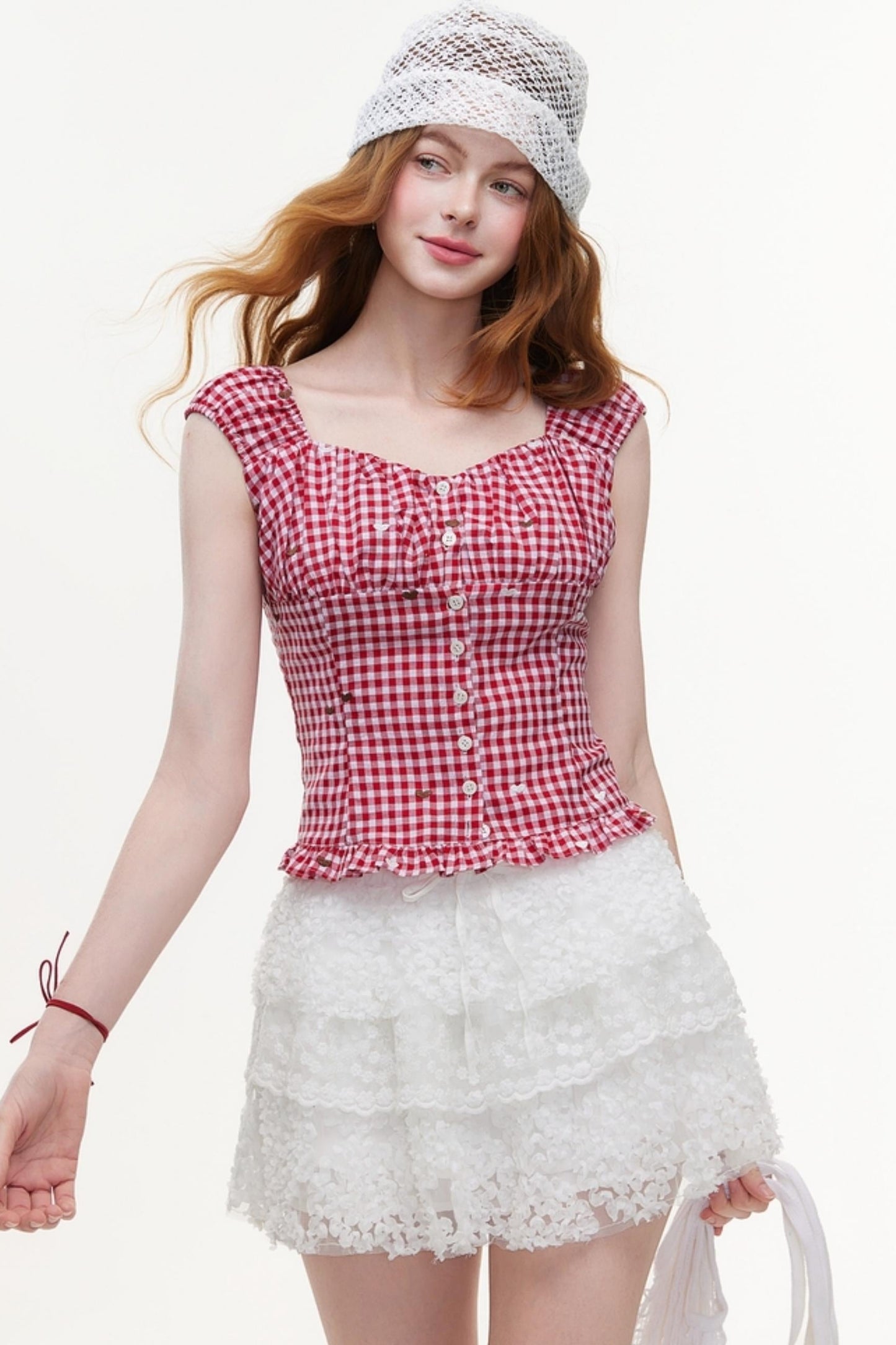 Vintage V-Neck Cotton Blouse