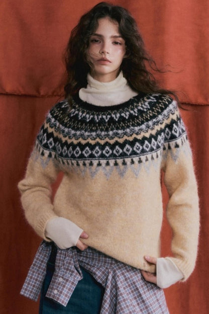 Wool Blend Fair Isle Sweater