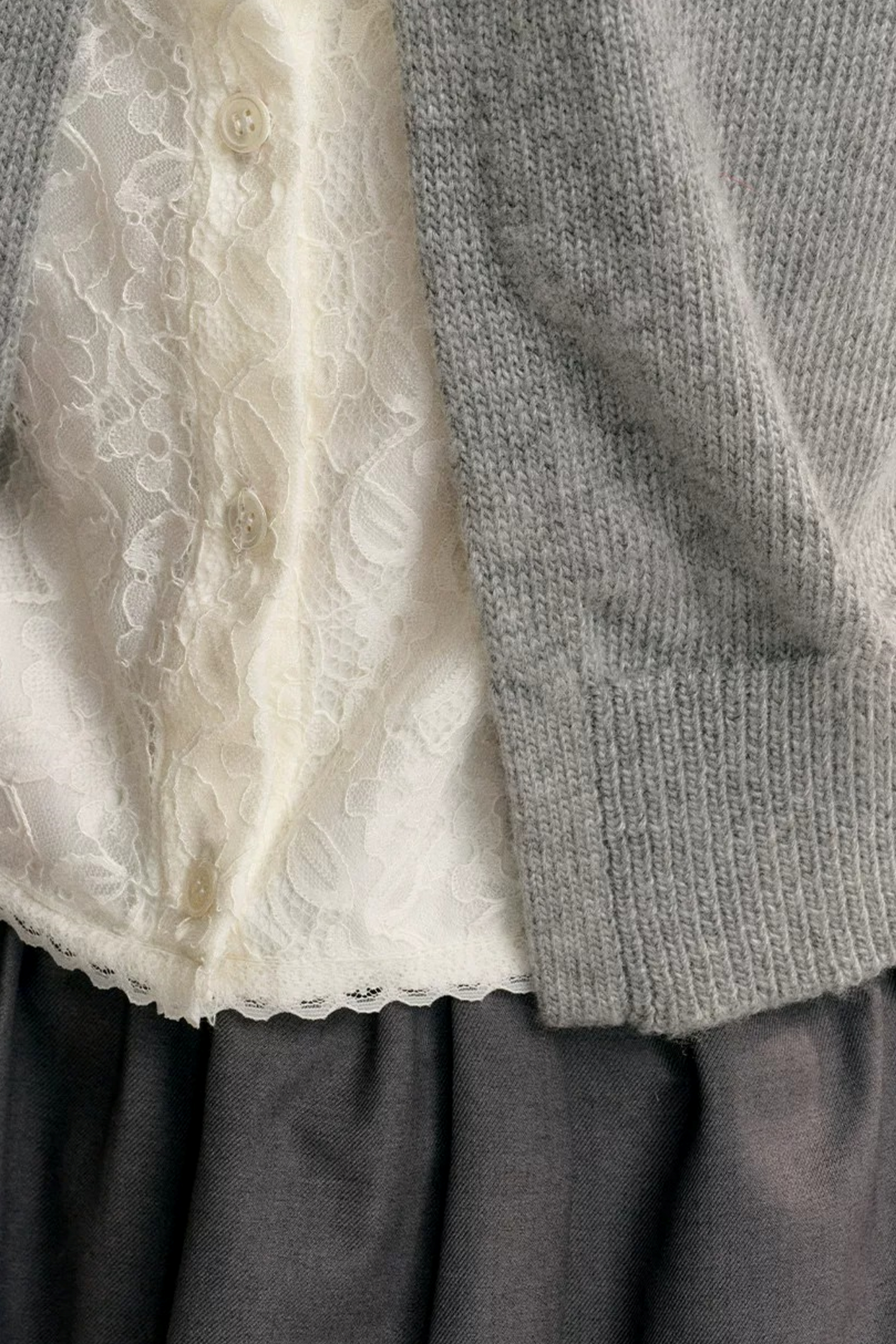 아카데미 돌 칼라 니트 세트업