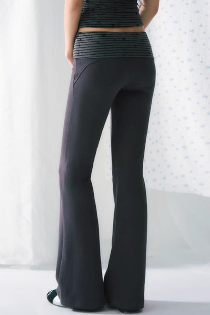 Retro Striped Flared Pants