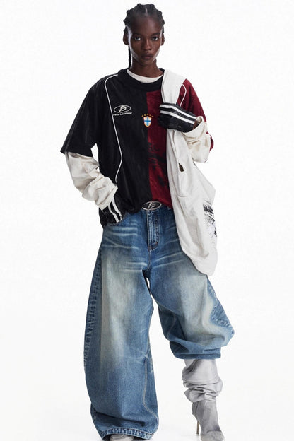 Vintage Crew Neck Jersey Top