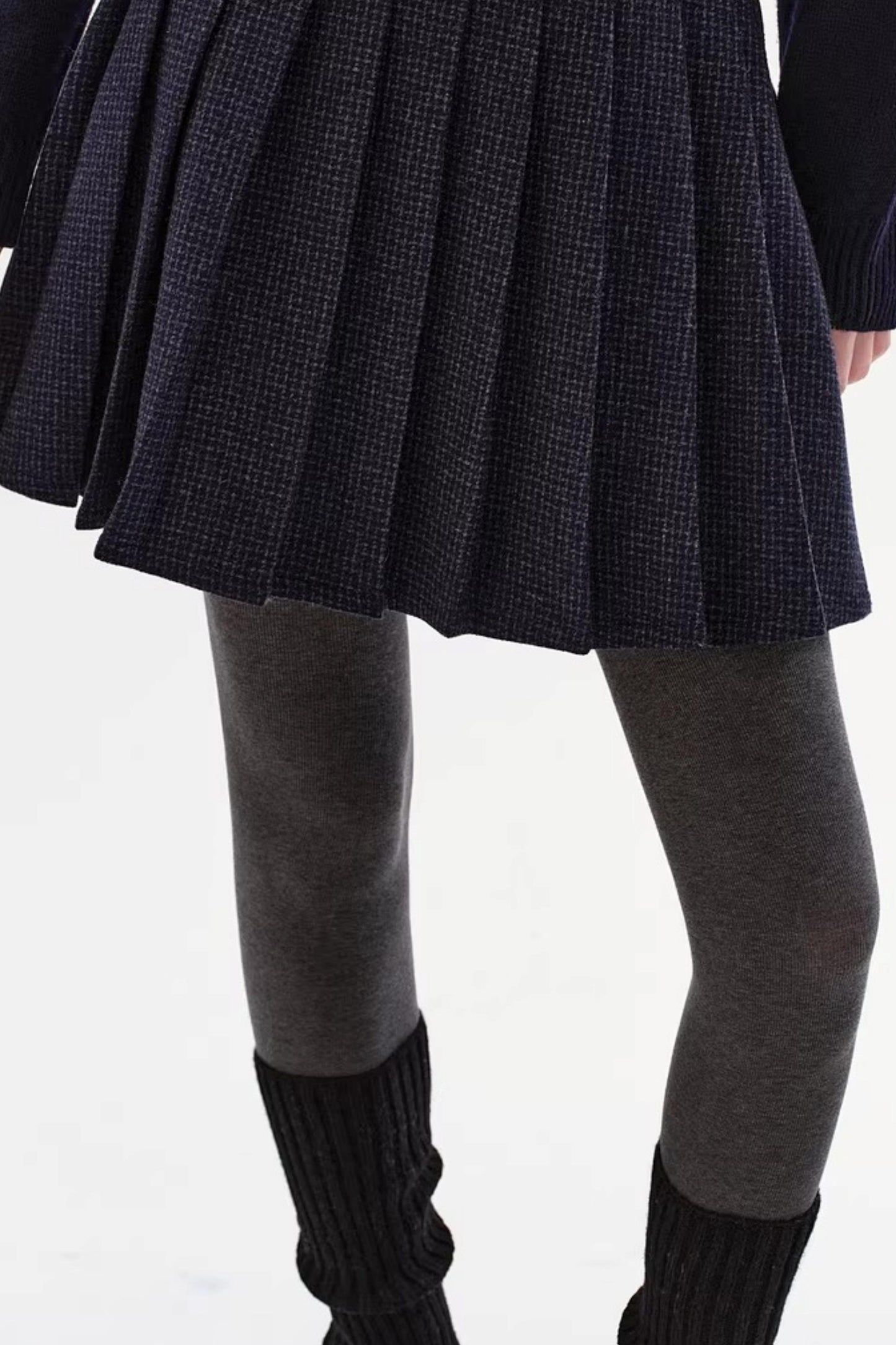 Wool-Blend Tartan Pleated Skirt