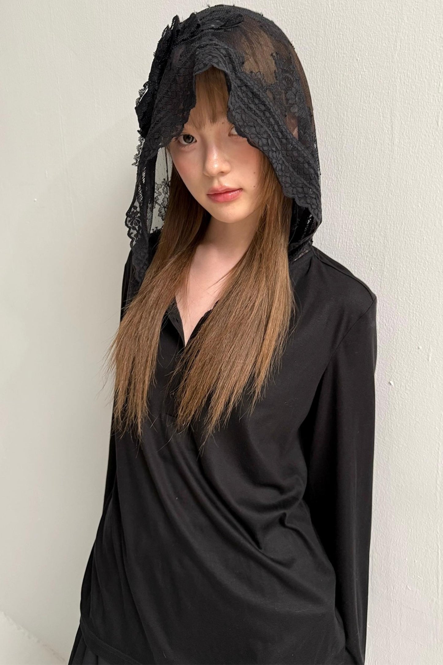 Lace Bow Loose Lyocell Top