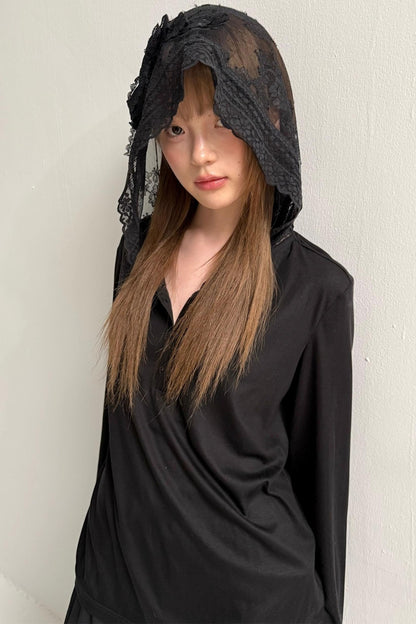 Lace Bow Loose Lyocell Top