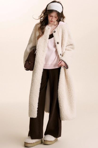 Rose Wool Hooded Knit Set-Up