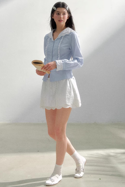 Sea of Spring Embroidered Blouse